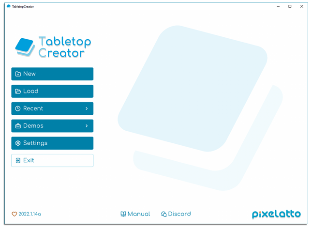 Tabletop Creator homepage